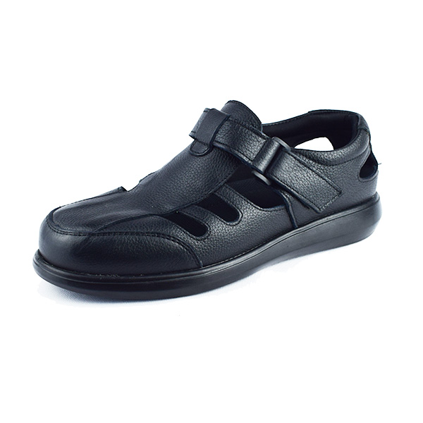 Sandale Confort SM2220 noir Cuir  ............... Sandales homme Maroc
